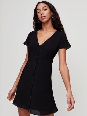 Dynamite V-Neck Button-Front Mini Dress